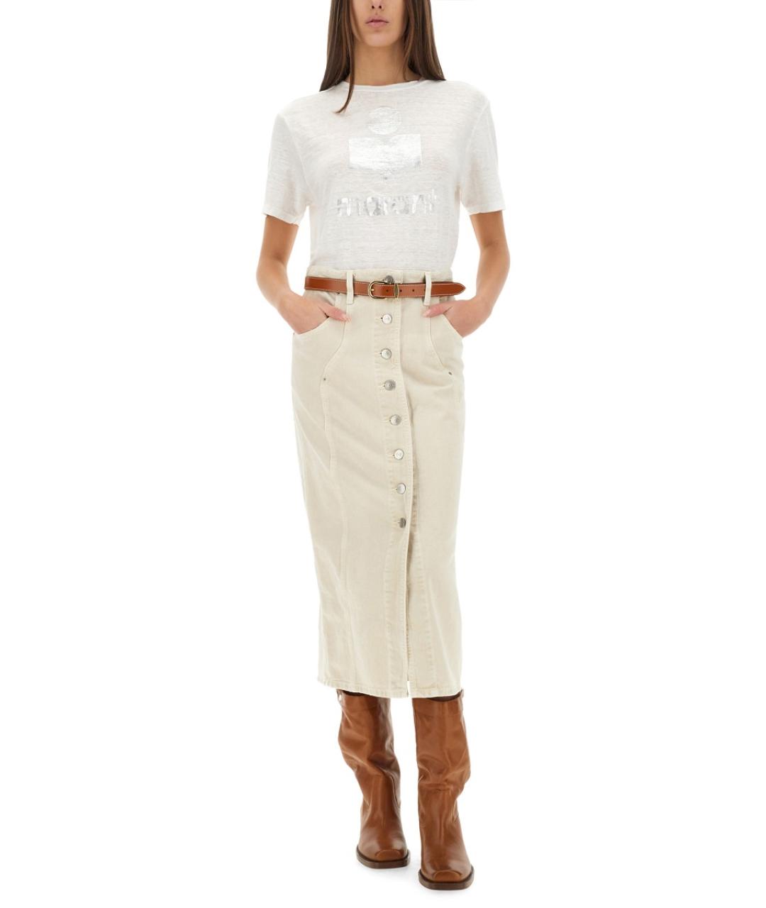 ISABEL MARANT ETOILE Белая льняная футболка, фото 3