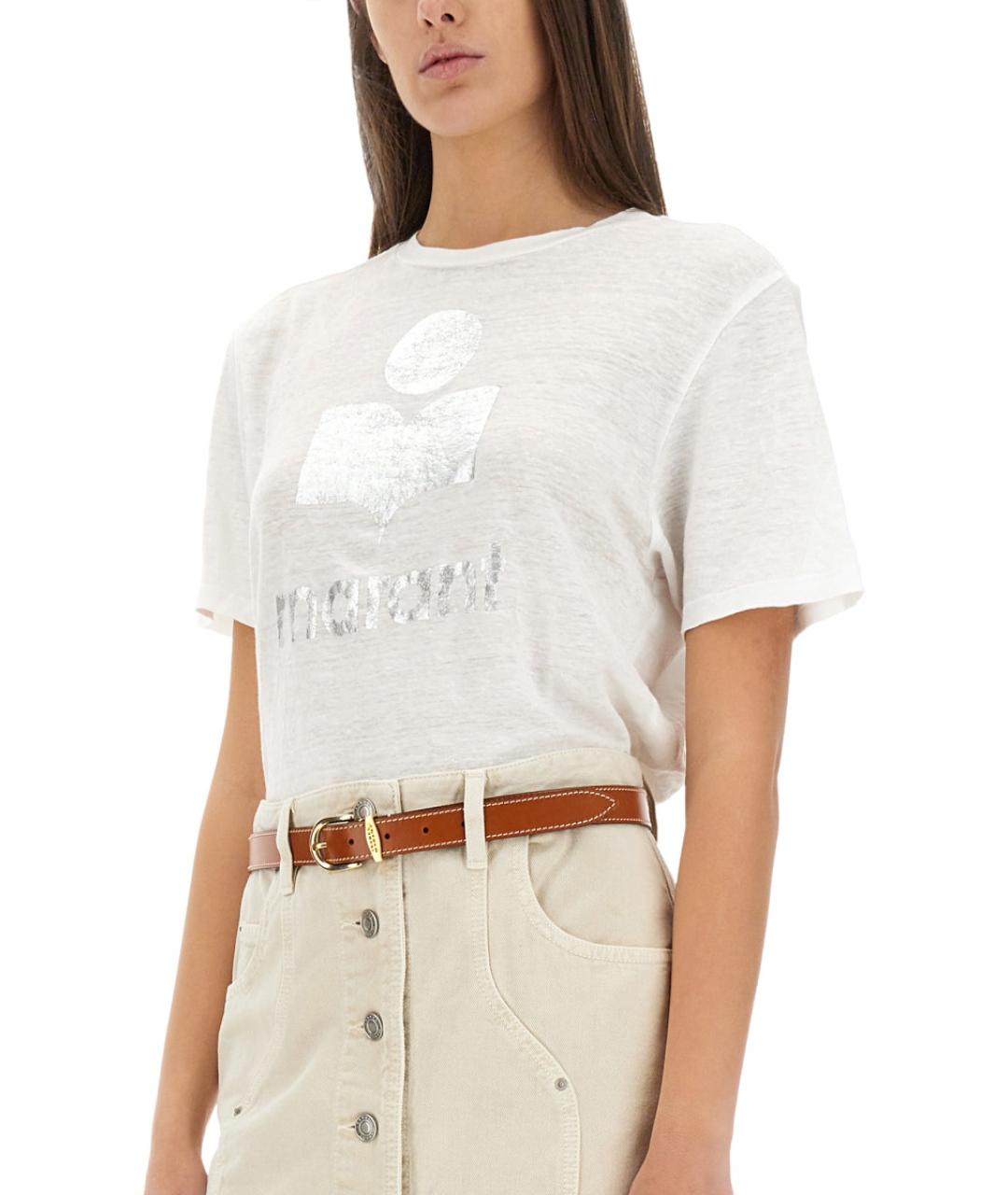 ISABEL MARANT ETOILE Белая льняная футболка, фото 9