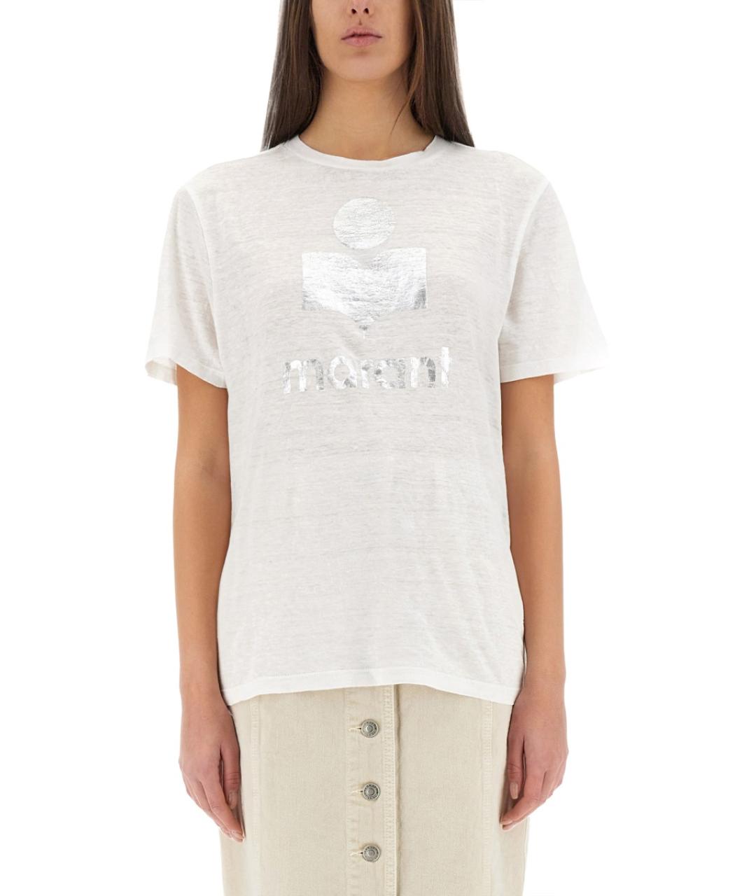 ISABEL MARANT ETOILE Белая льняная футболка, фото 2
