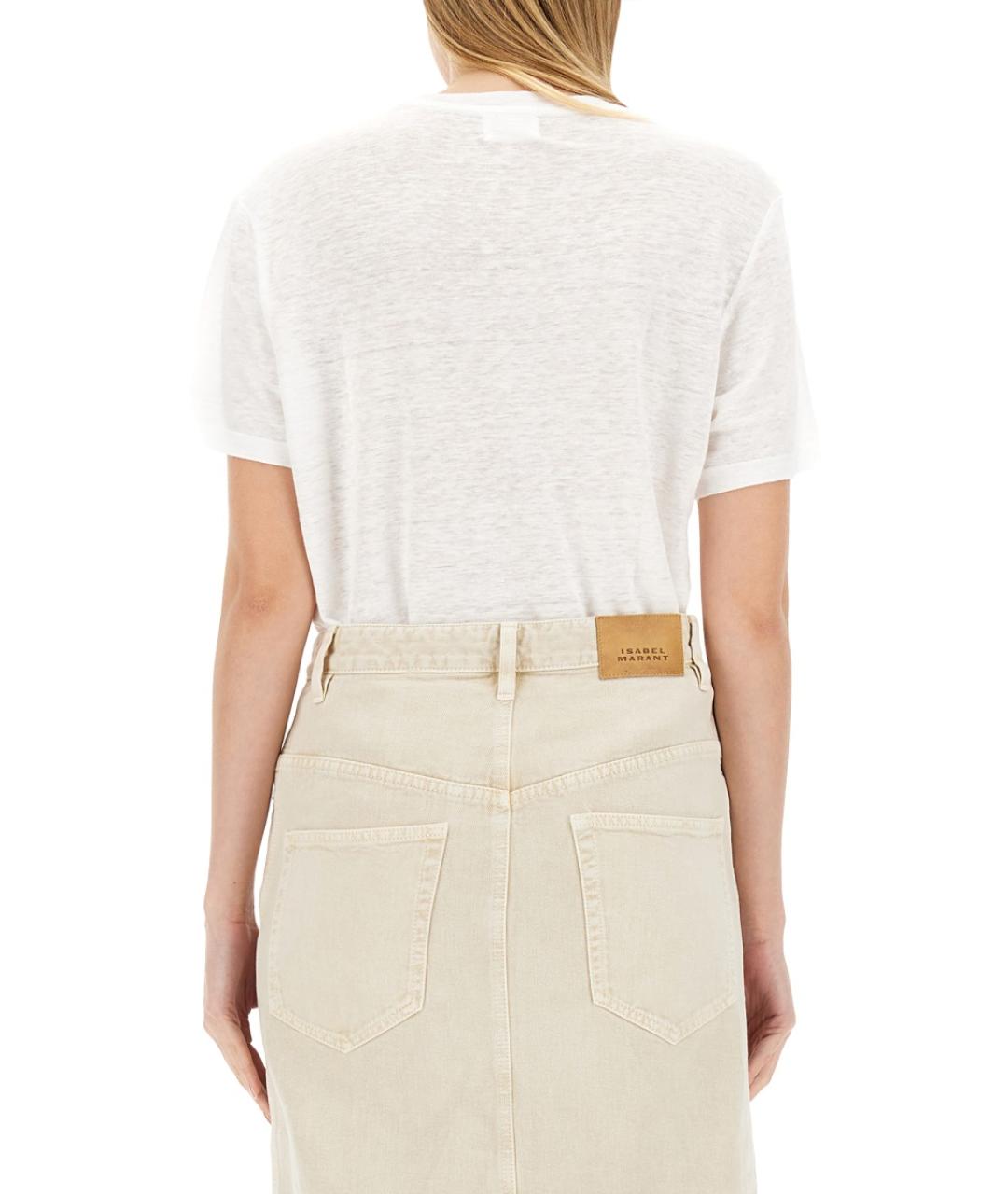 ISABEL MARANT ETOILE Белая льняная футболка, фото 5