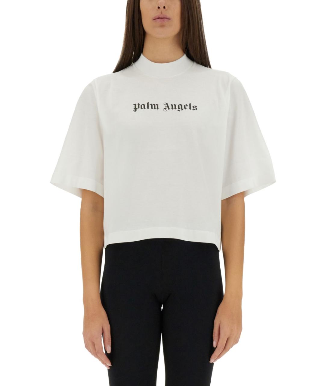 PALM ANGELS Белая хлопковая футболка, фото 2