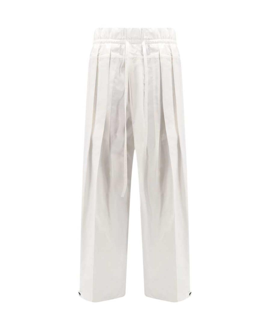 JIL SANDER Белые хлопковые прямые брюки, фото 1