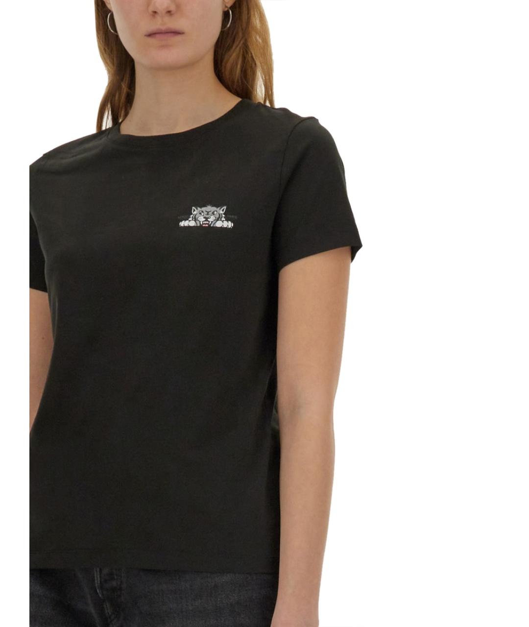 KENZO Черная хлопковая футболка, фото 4
