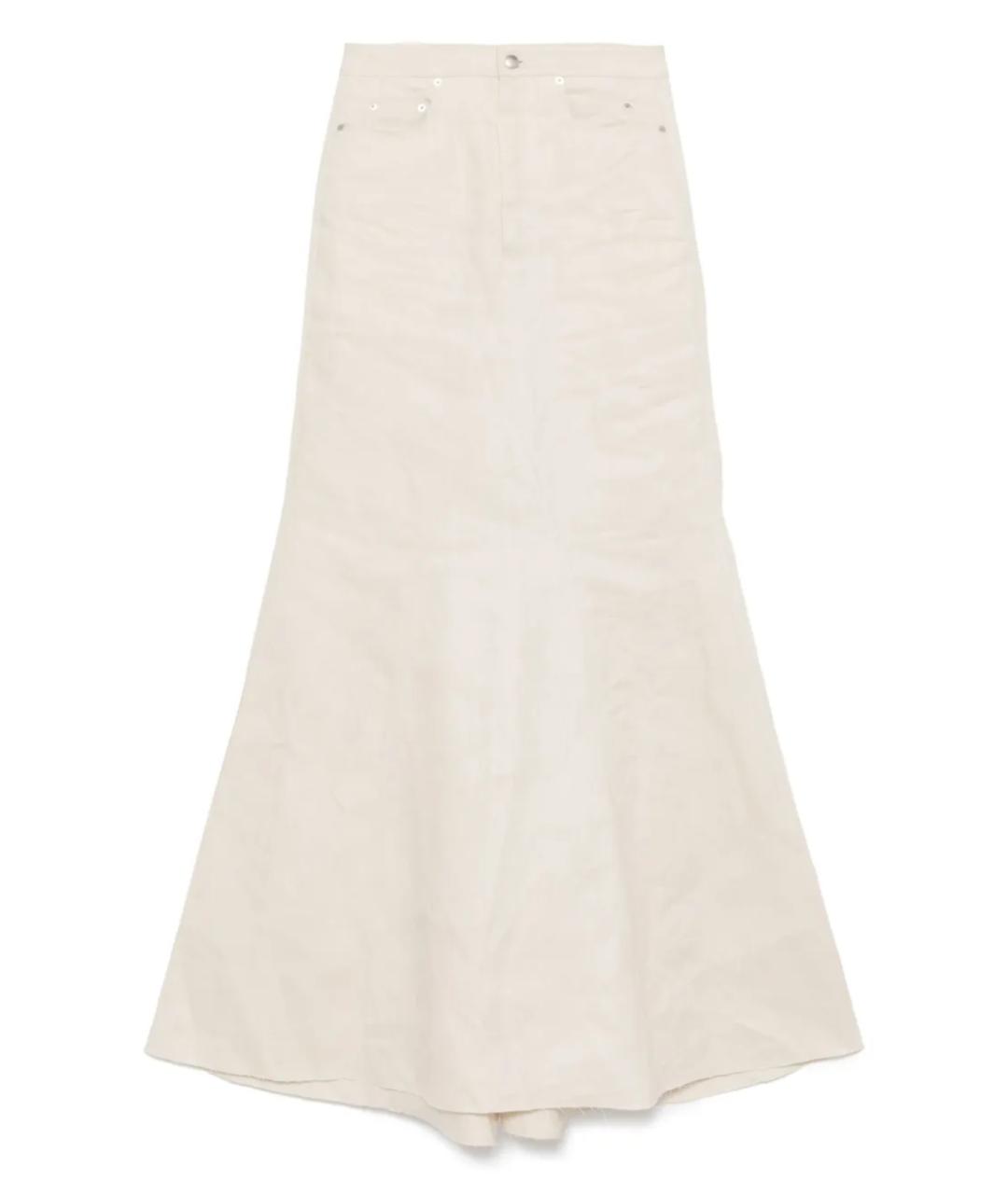 RICK OWENS Бежевая льняная юбка макси, фото 1