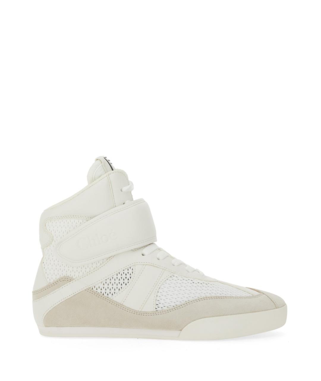 CHLOE Белые кожаные кроссовки, фото 1