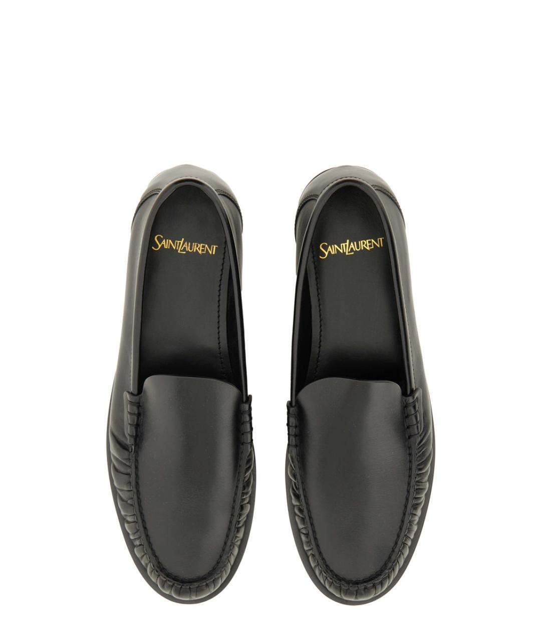 SAINT LAURENT Черные кожаные лоферы, фото 6