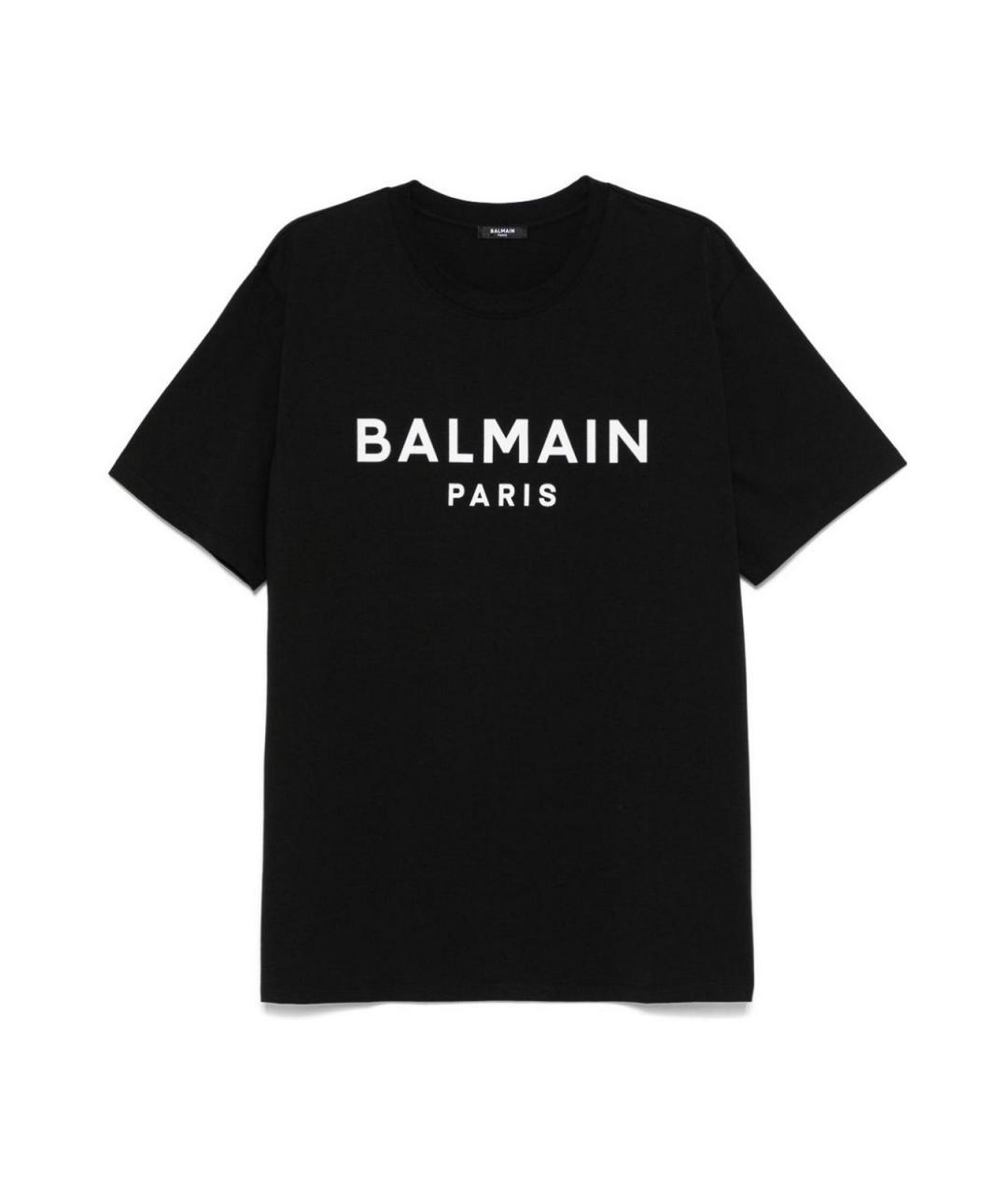 BALMAIN Черная хлопковая футболка, фото 1