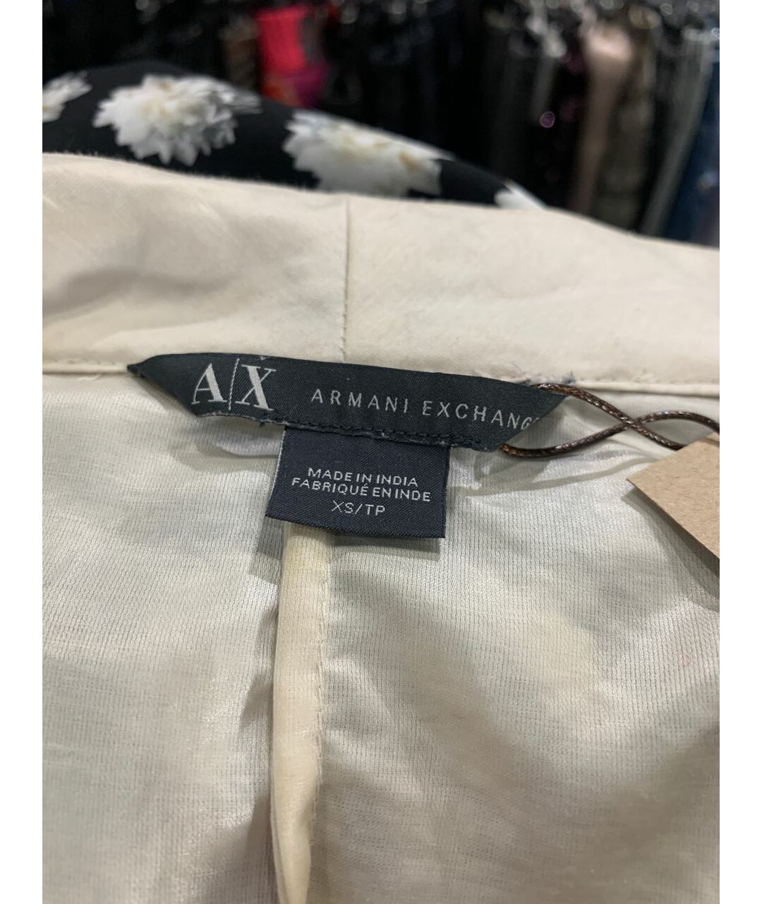 ARMANI EXCHANGE Бежевая полиэстеровая майка, фото 3