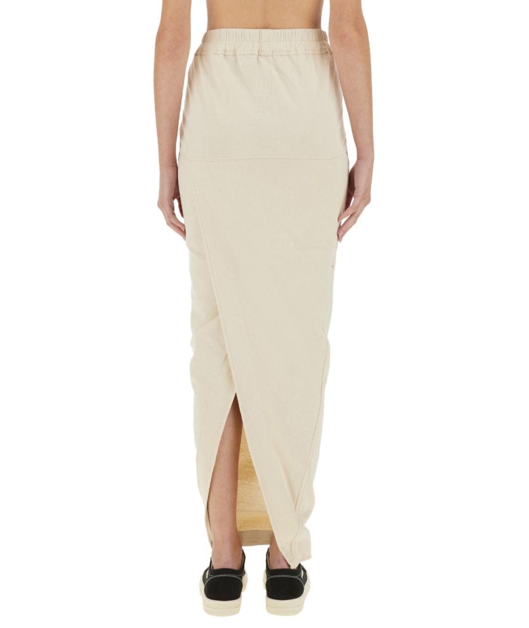 RICK OWENS DRKSHDW Белая хлопковая юбка миди, фото 3