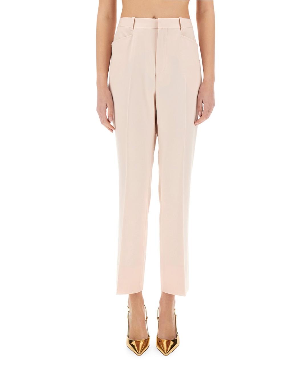 TOM FORD Розовые шерстяные прямые брюки, фото 2