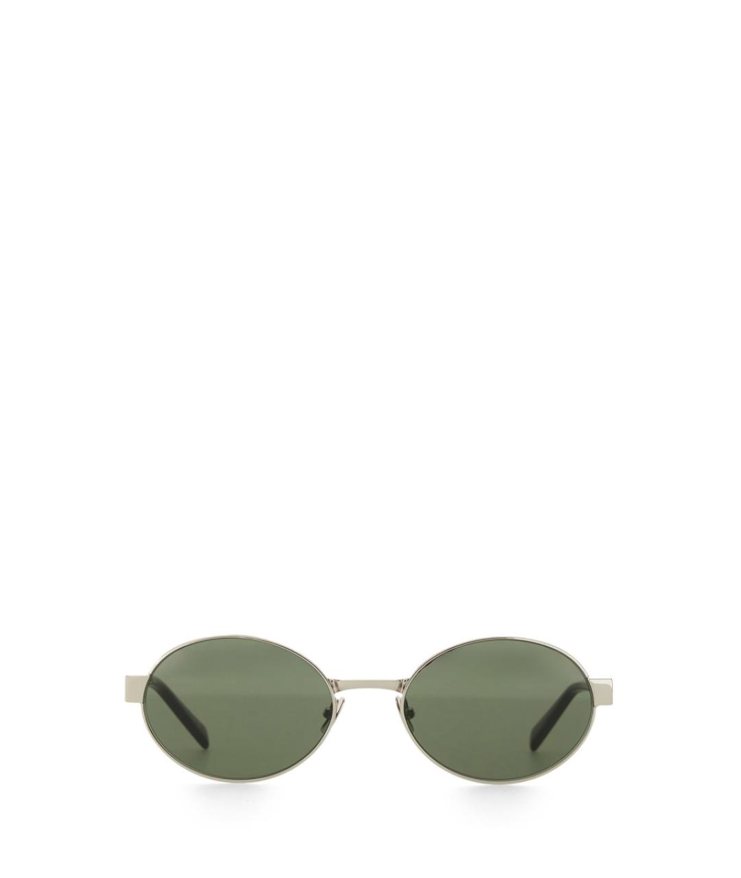 SAINT LAURENT Серебряные металлические солнцезащитные очки, фото 1