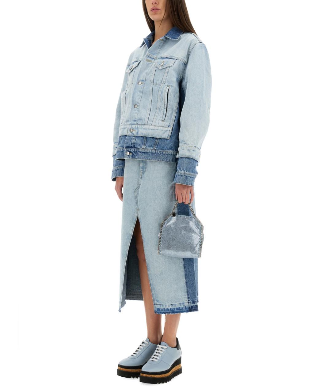 STELLA MCCARTNEY Синяя полиэстеровая юбка миди, фото 2