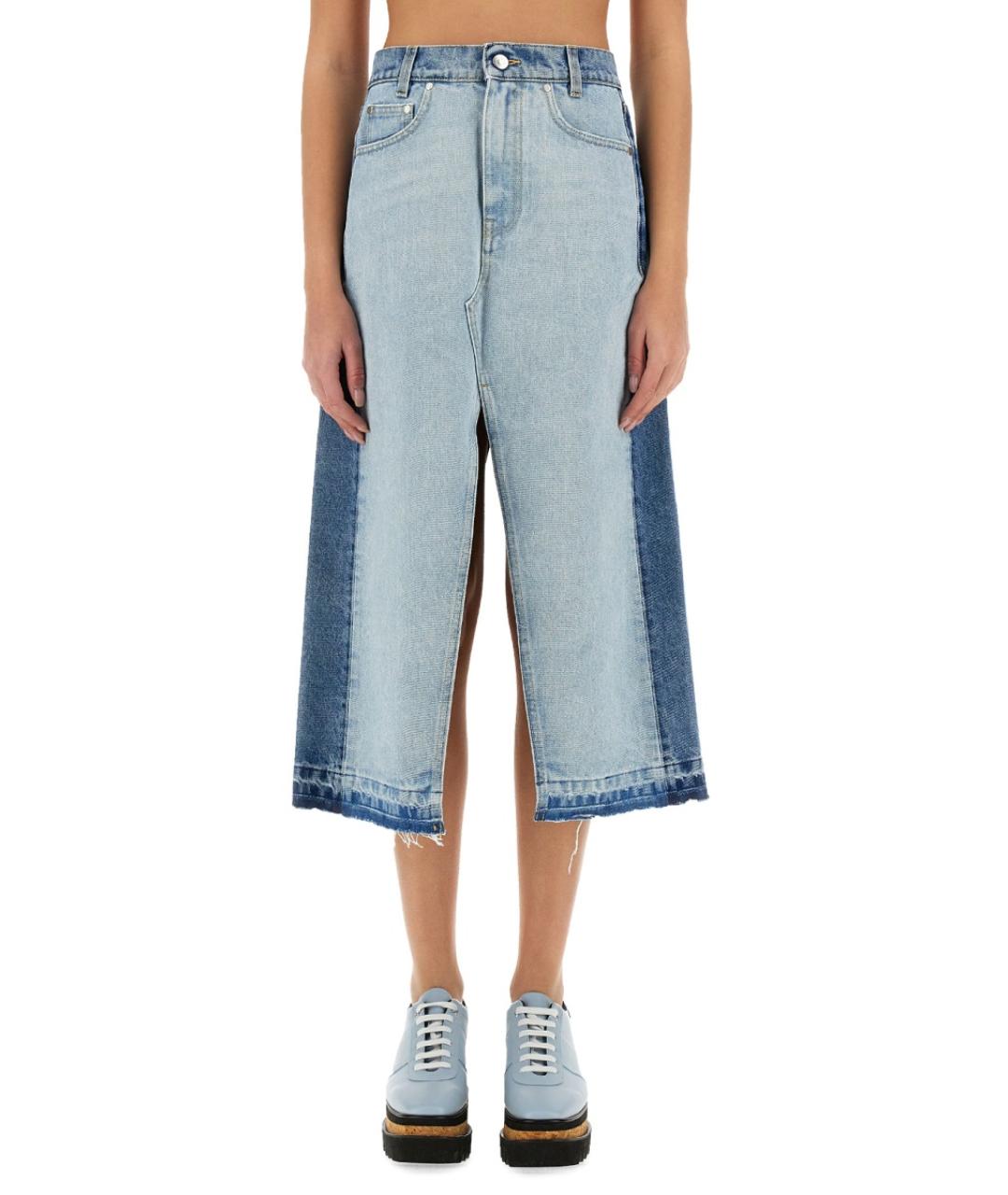 STELLA MCCARTNEY Синяя полиэстеровая юбка миди, фото 5