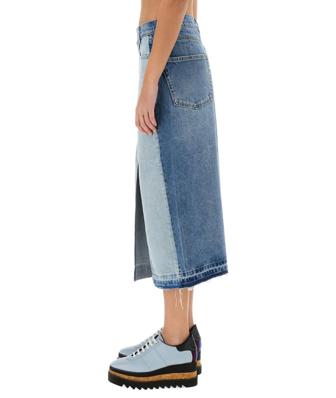 STELLA MCCARTNEY Синяя полиэстеровая юбка миди, фото 4