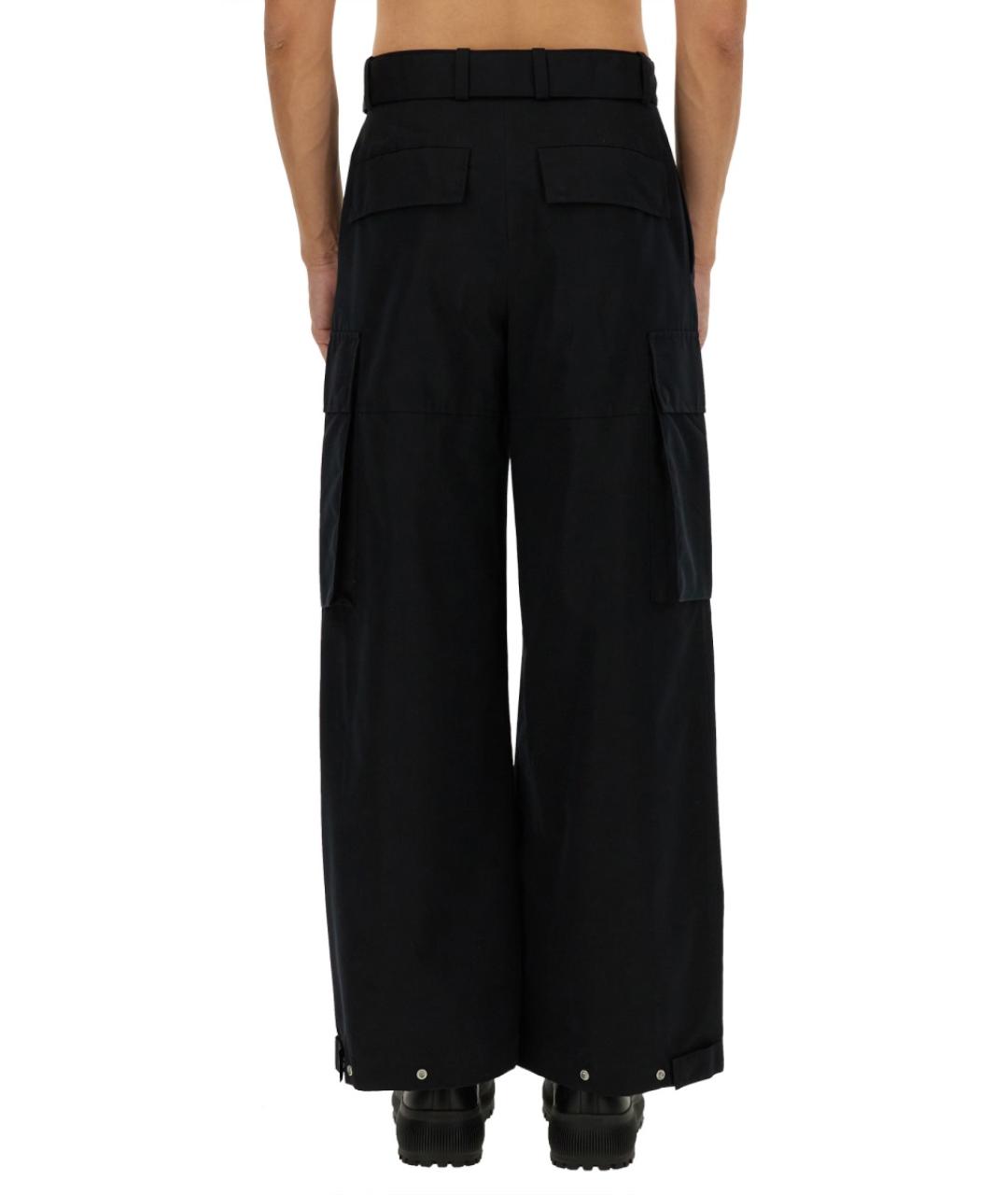 JIL SANDER Черные хлопковые повседневные брюки, фото 4