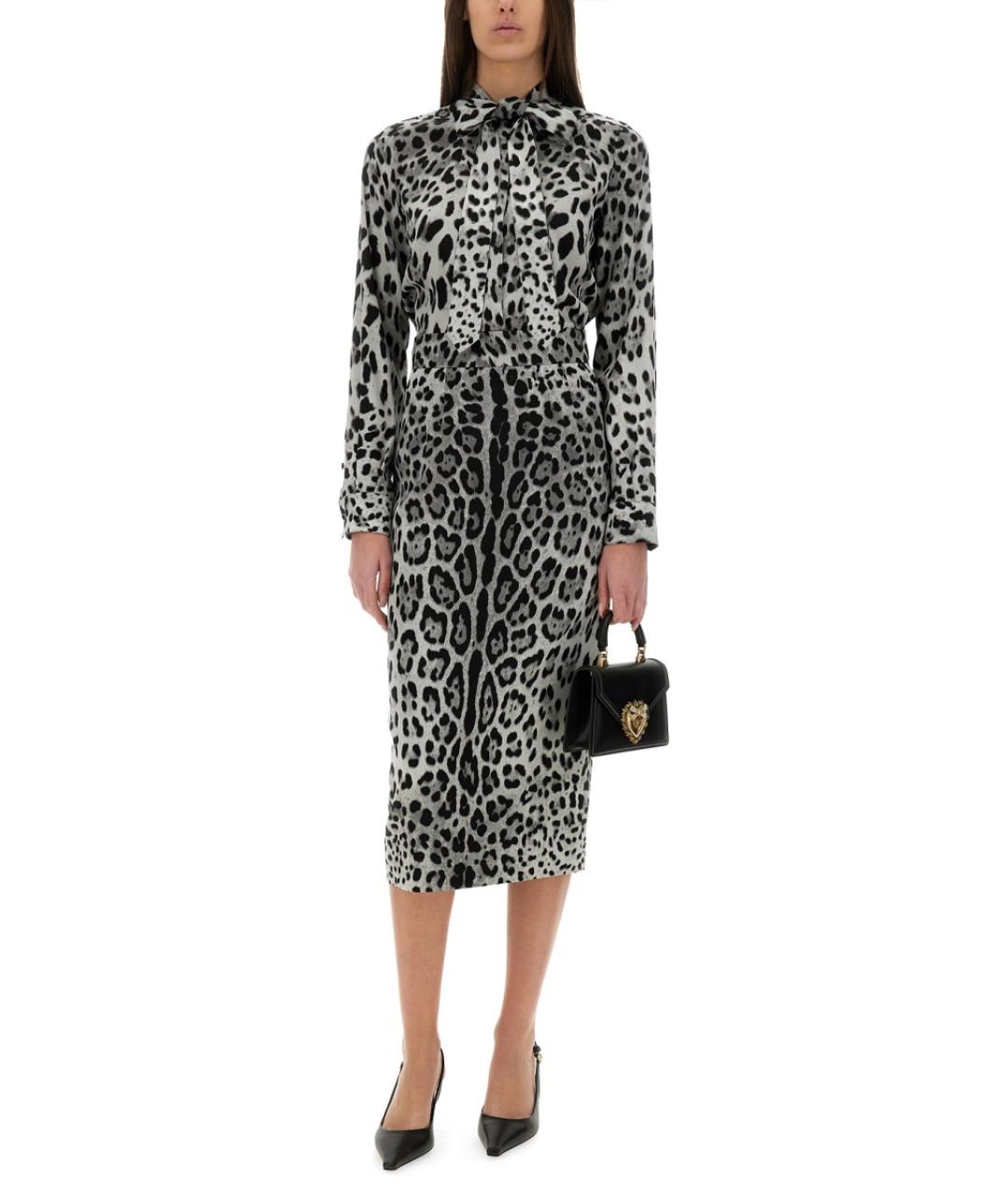 DOLCE&GABBANA Мульти шелковая юбка миди, фото 3