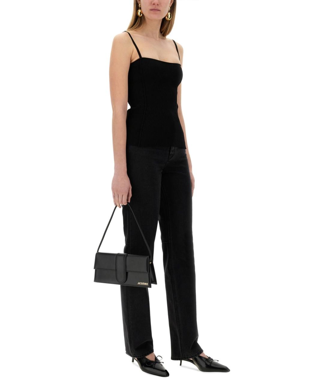 JACQUEMUS Черная вискозная майка, фото 3