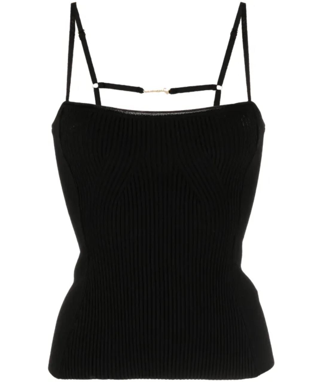 JACQUEMUS Черная вискозная майка, фото 1