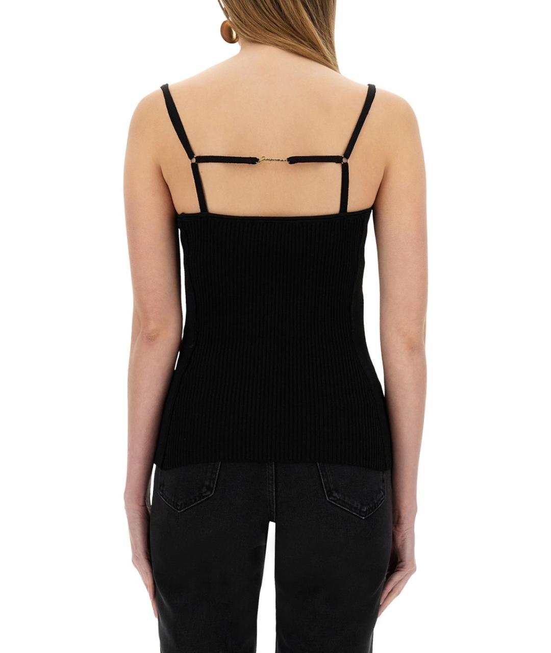 JACQUEMUS Черная вискозная майка, фото 4