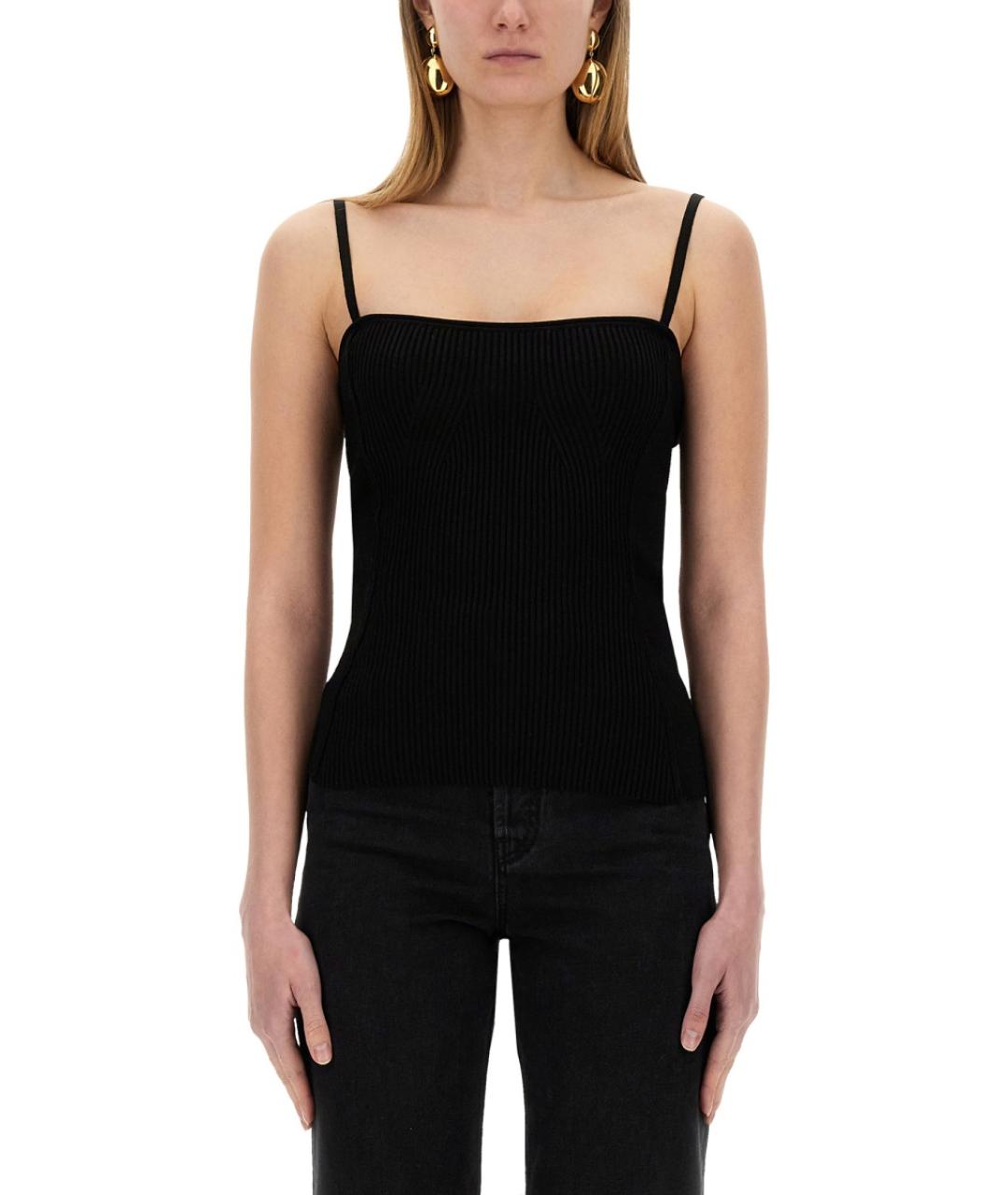 JACQUEMUS Черная вискозная майка, фото 2