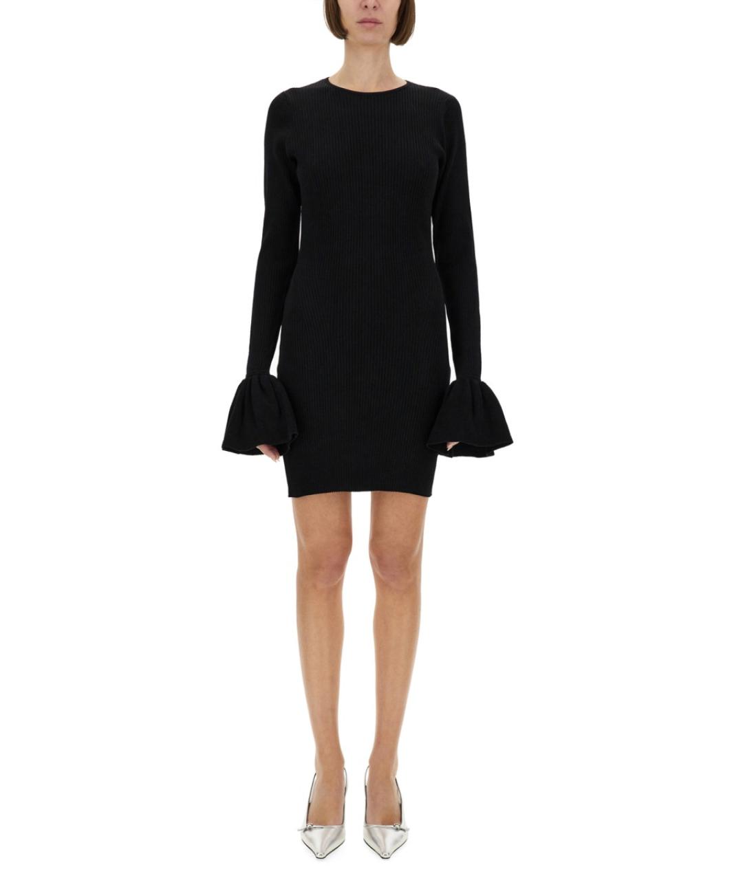 ROTATE Черное вискозное повседневное платье, фото 2