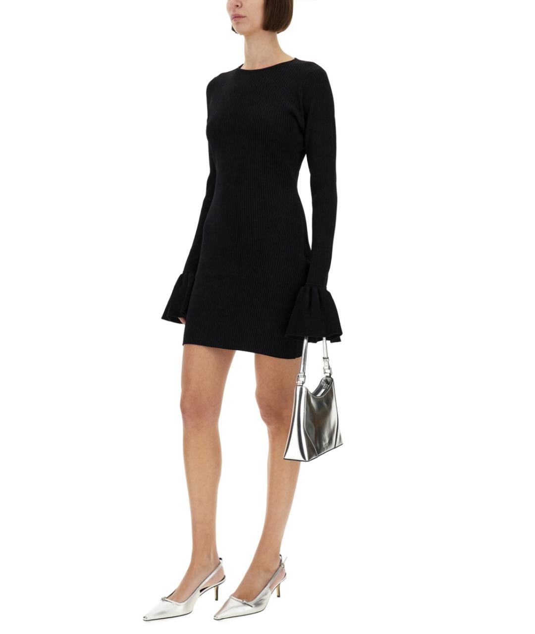 ROTATE Черное вискозное повседневное платье, фото 3