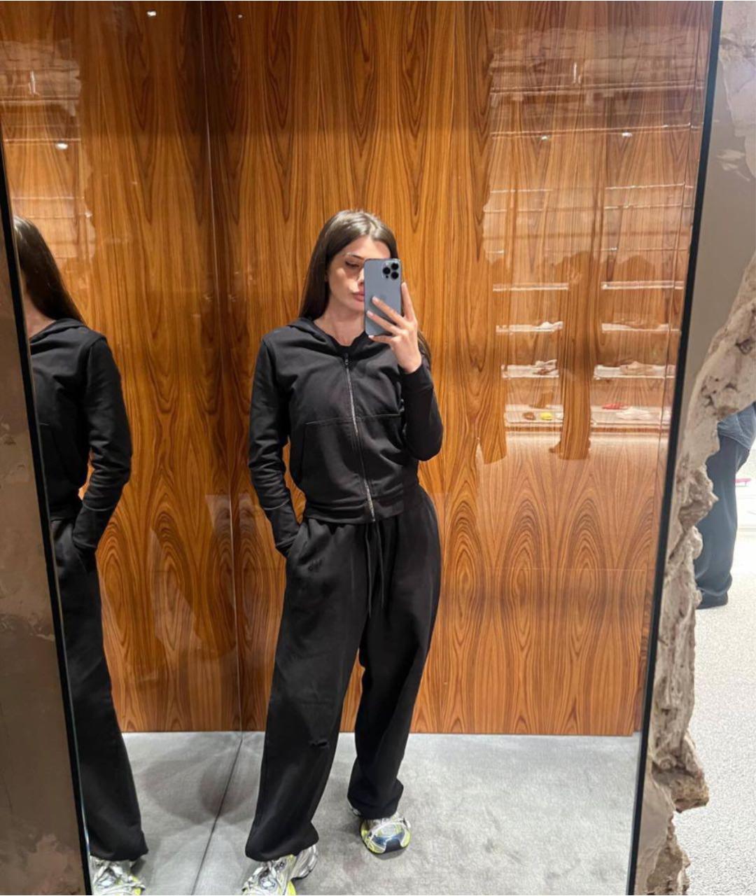 BALENCIAGA Черный хлопко-эластановый спортивные костюмы, фото 4
