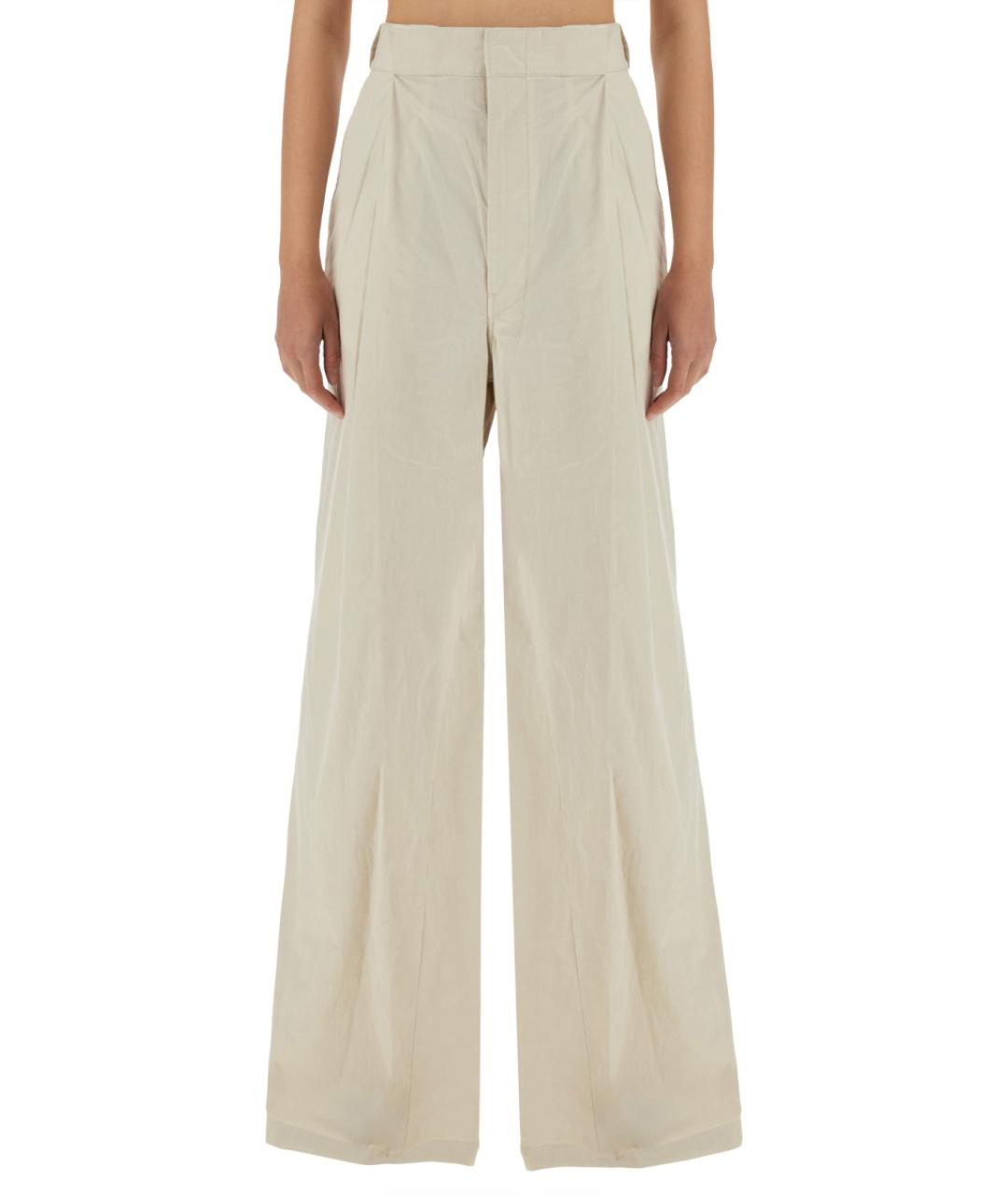 MAISON MARGIELA Бежевые хлопковые прямые брюки, фото 2