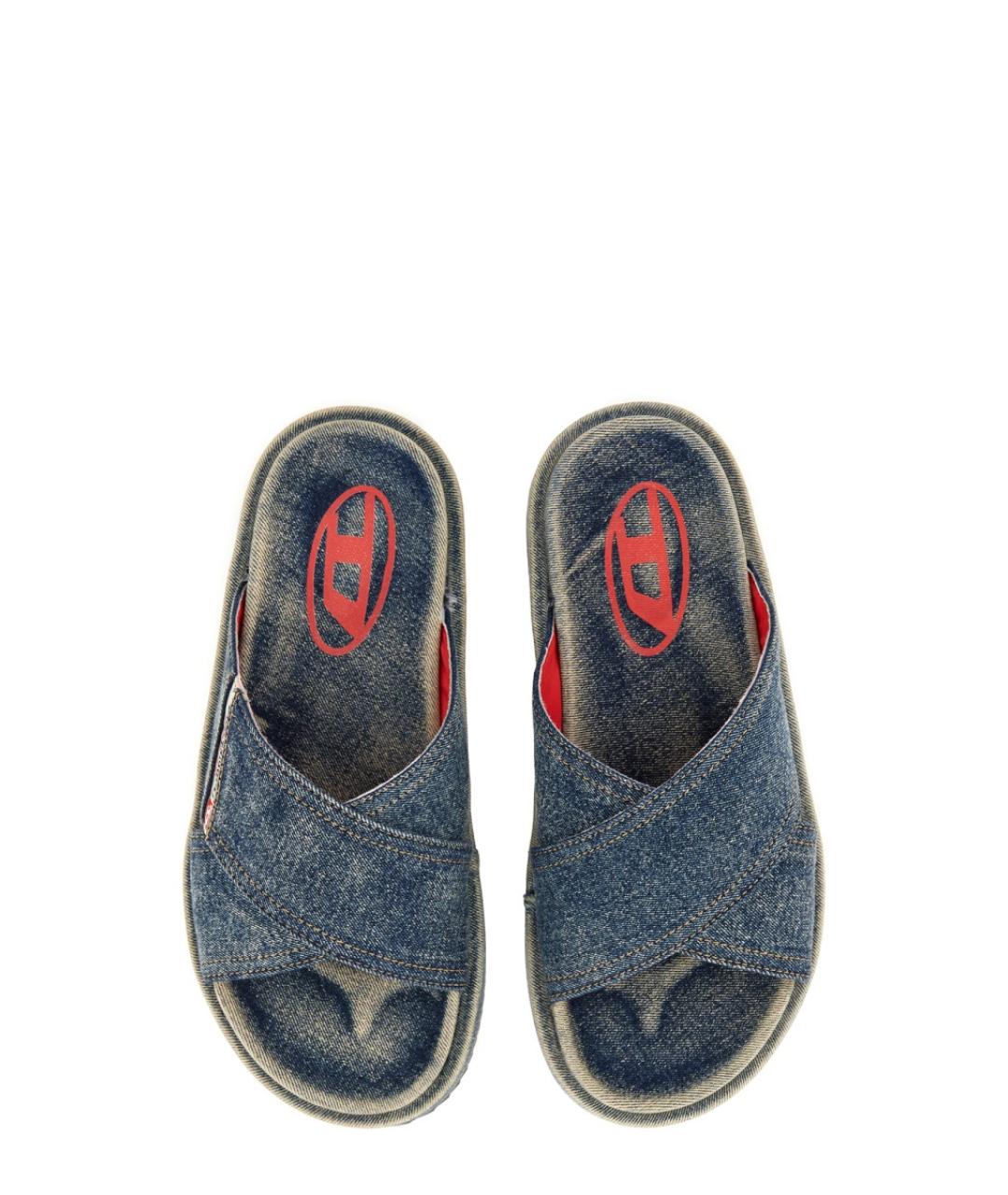 DIESEL Синие текстильные сандалии, фото 6