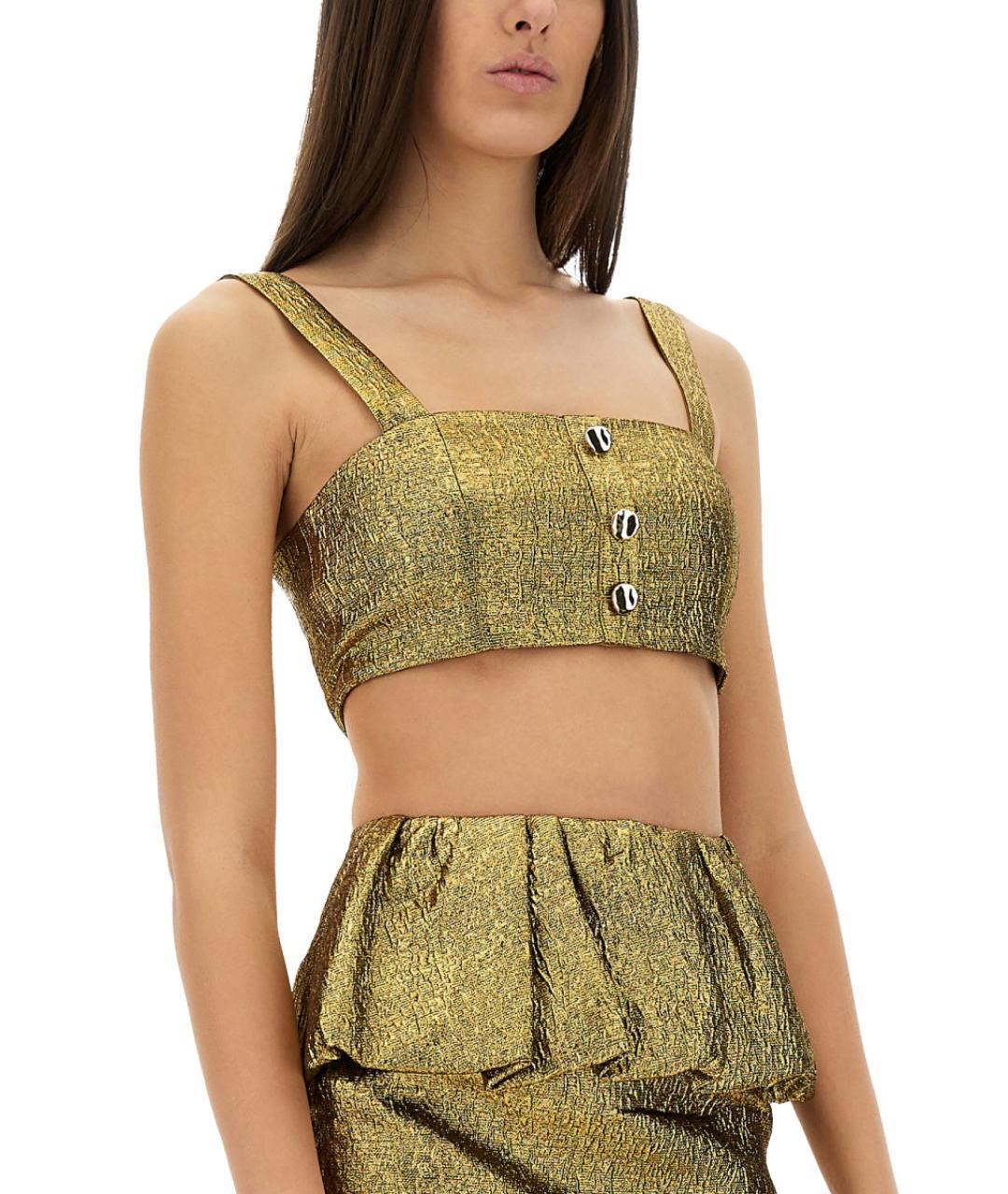 SELF-PORTRAIT Золотая полиэстеровая блузы, фото 5
