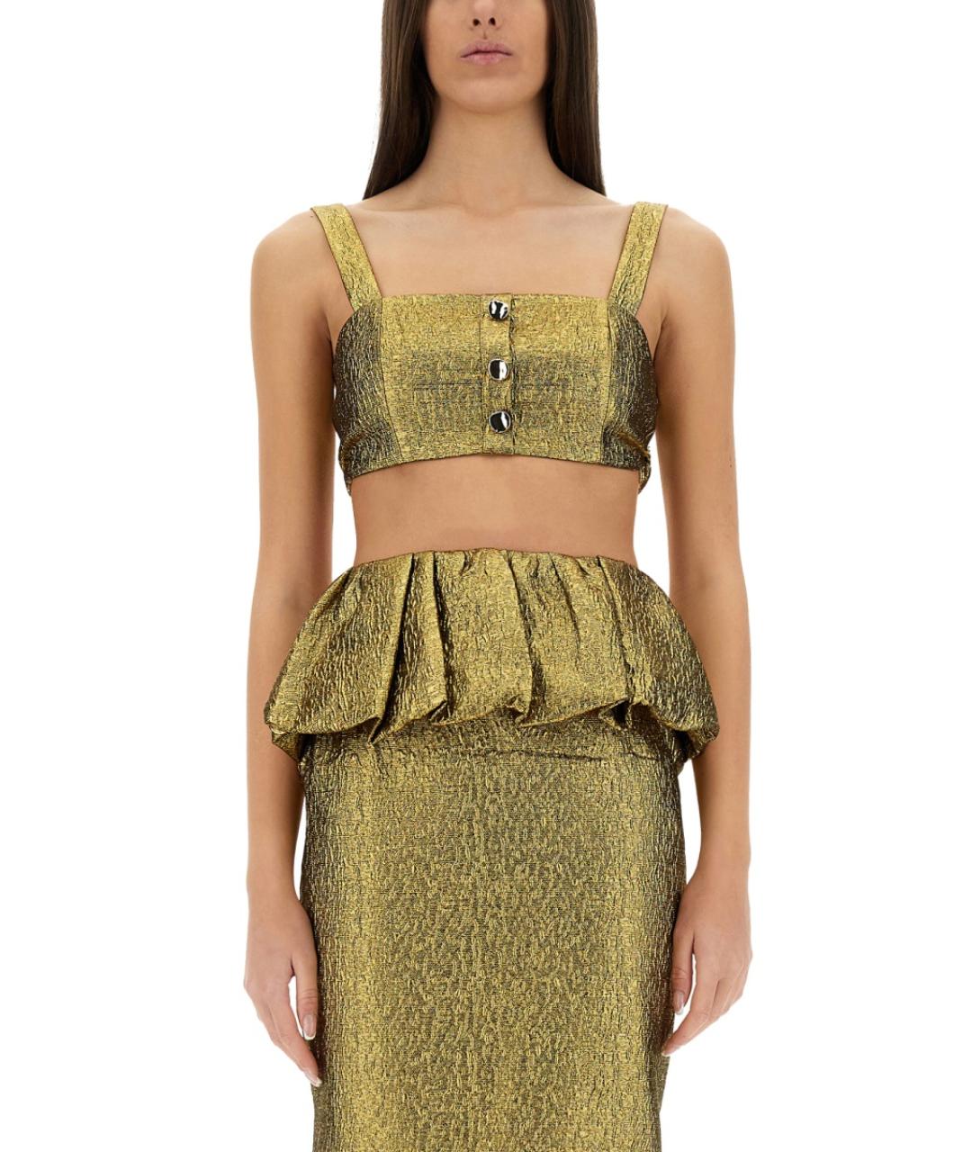 SELF-PORTRAIT Золотая полиэстеровая блузы, фото 2