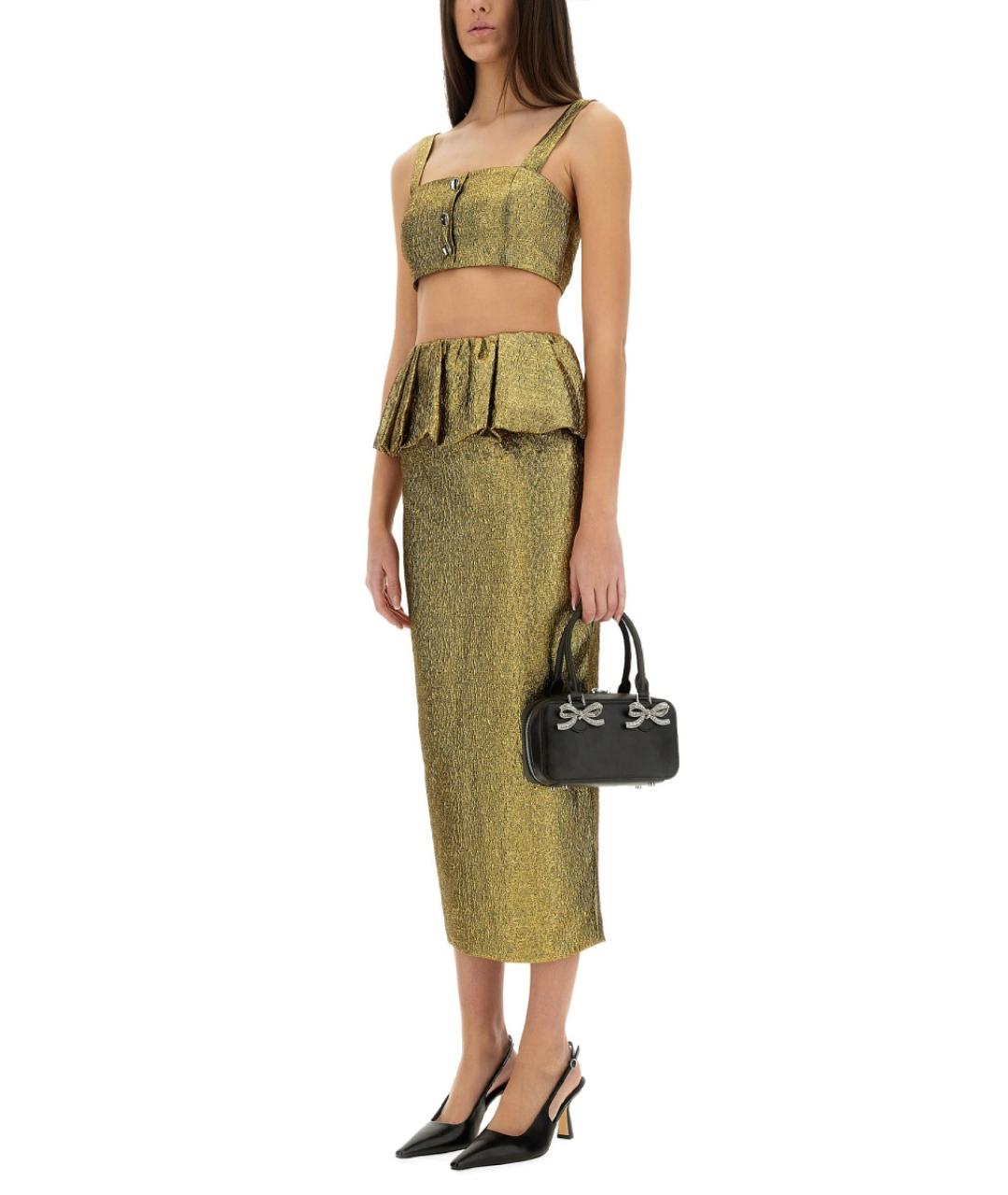 SELF-PORTRAIT Золотая полиэстеровая блузы, фото 3