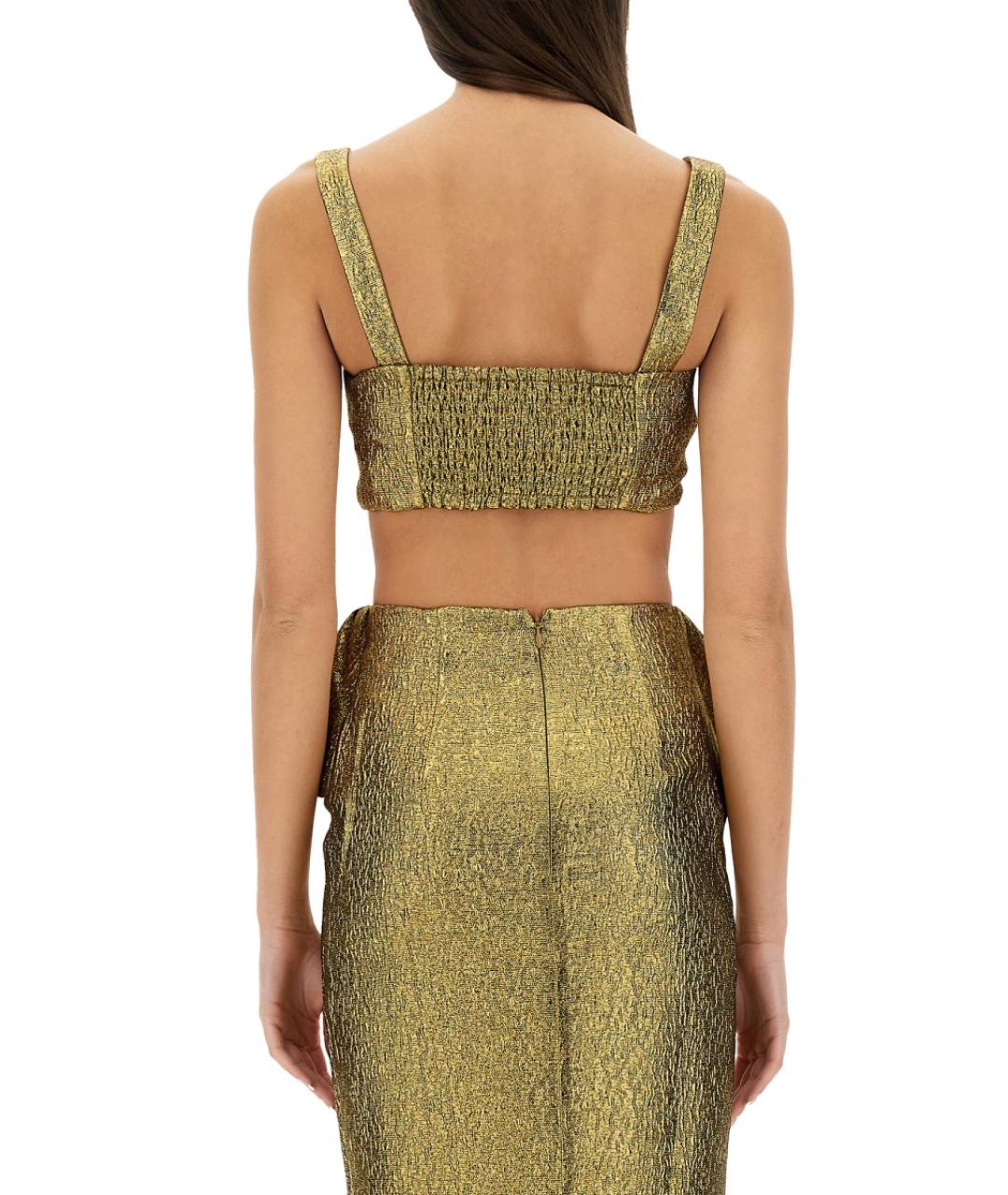 SELF-PORTRAIT Золотая полиэстеровая блузы, фото 4