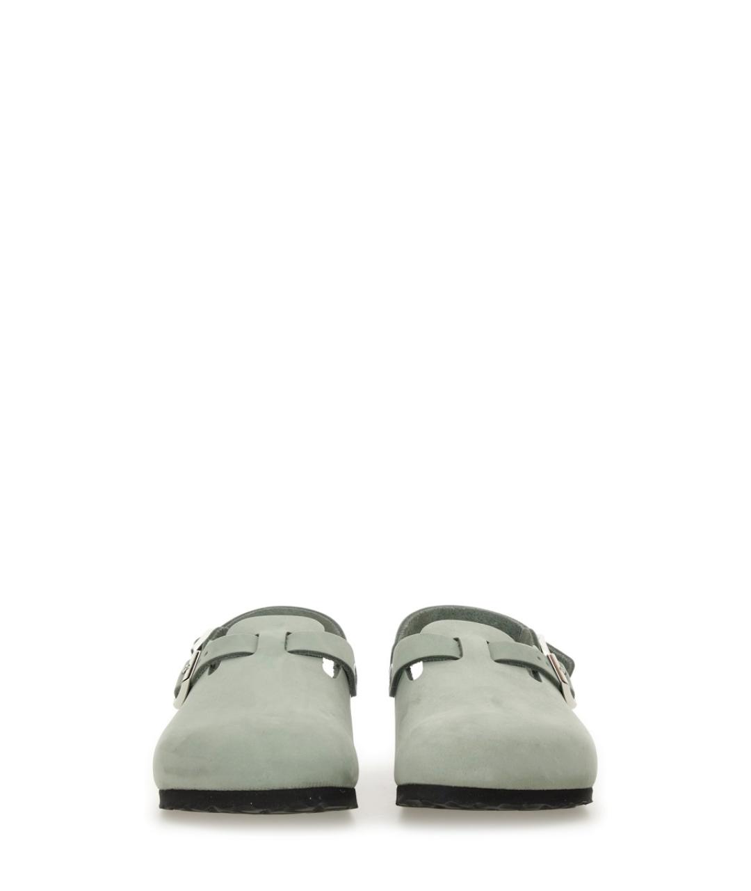 BIRKENSTOCK Зеленые кожаные сабо, фото 4