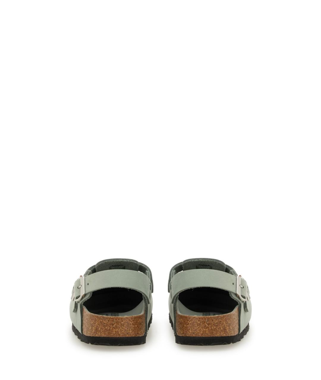 BIRKENSTOCK Зеленые кожаные сабо, фото 3