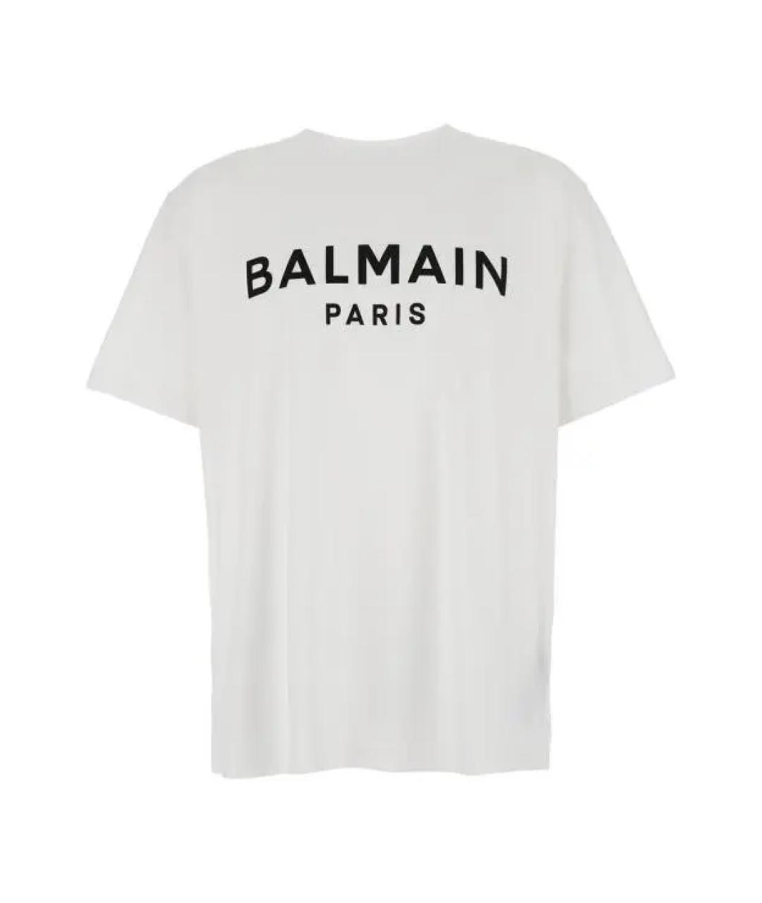 BALMAIN Белая хлопковая футболка, фото 1