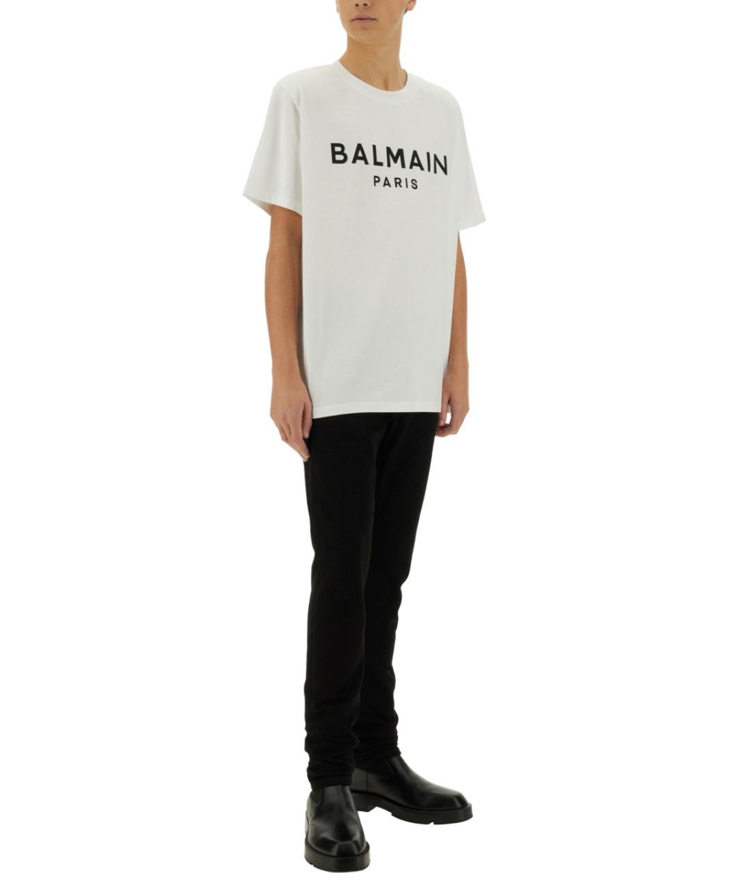 BALMAIN Белая хлопковая футболка, фото 3