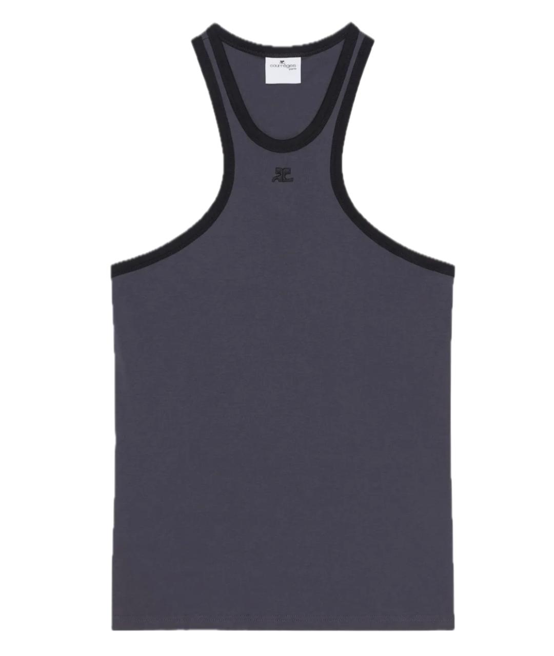 COURREGES Черная хлопковая майка, фото 1