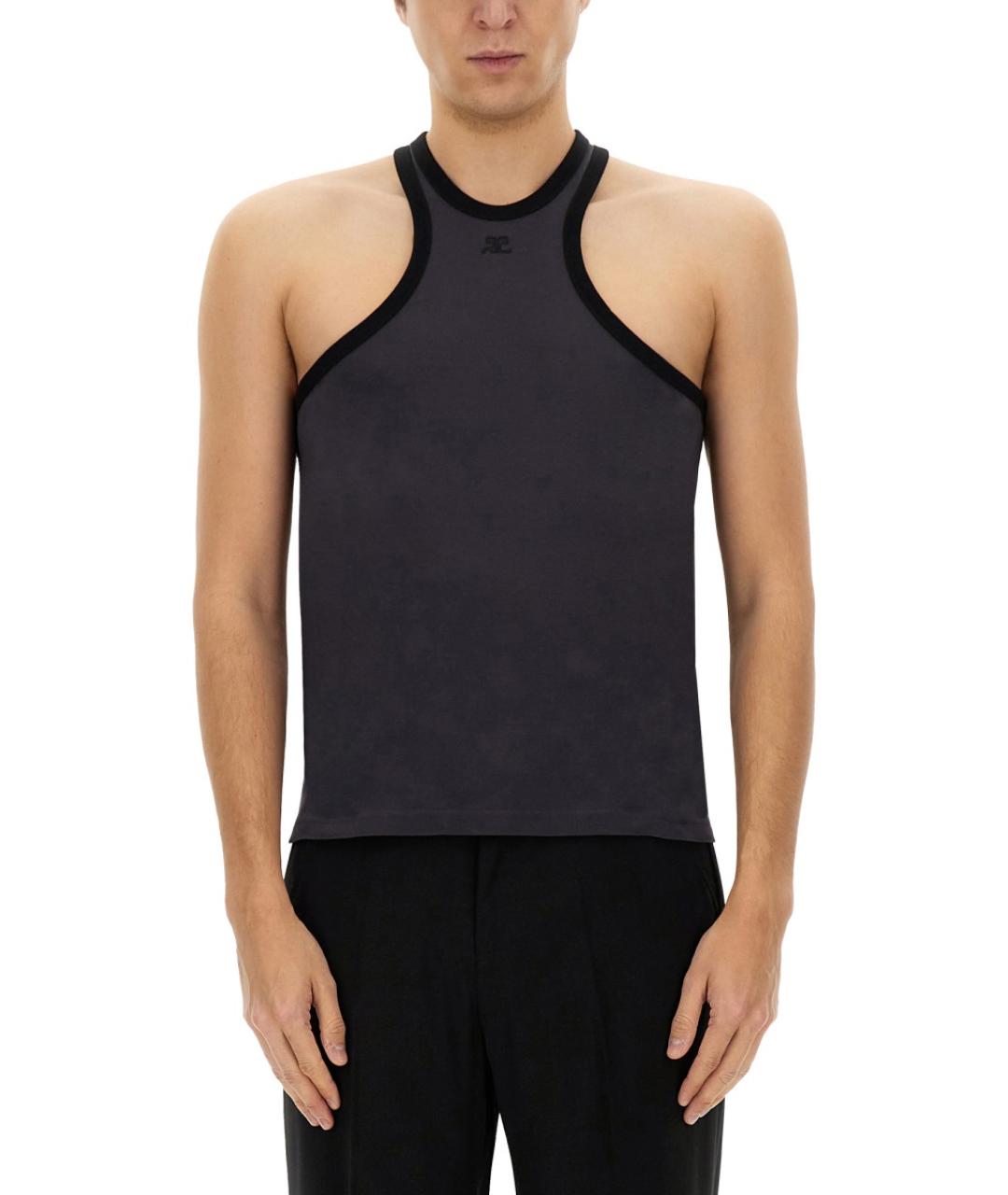 COURREGES Черная хлопковая майка, фото 2