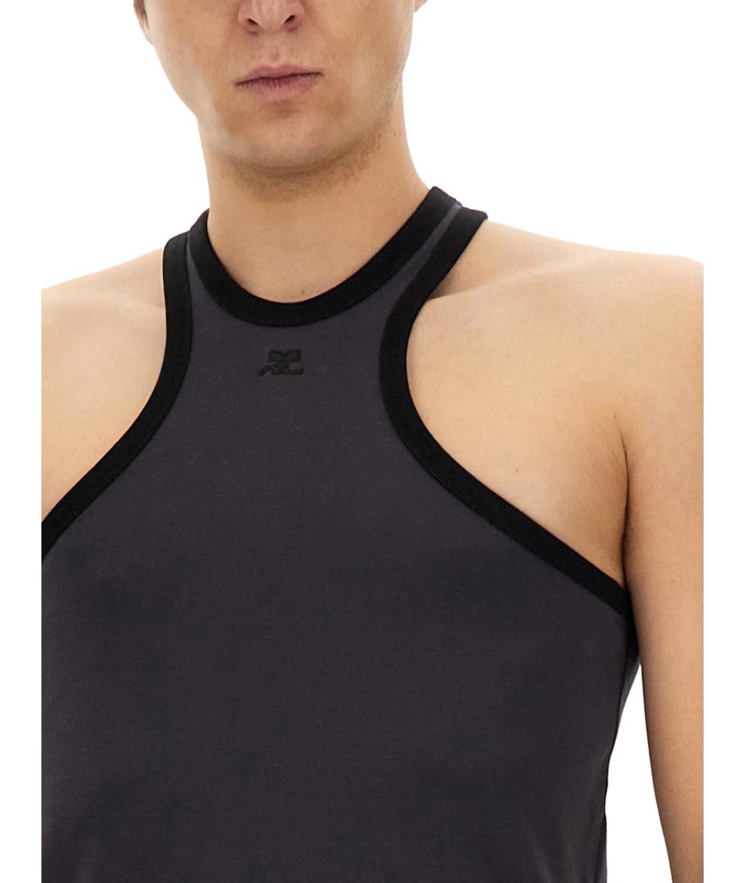 COURREGES Черная хлопковая майка, фото 5