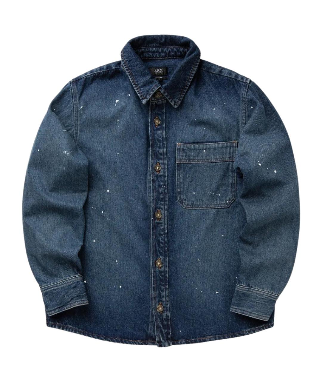 A.P.C. Синяя хлопковая кэжуал рубашка, фото 1
