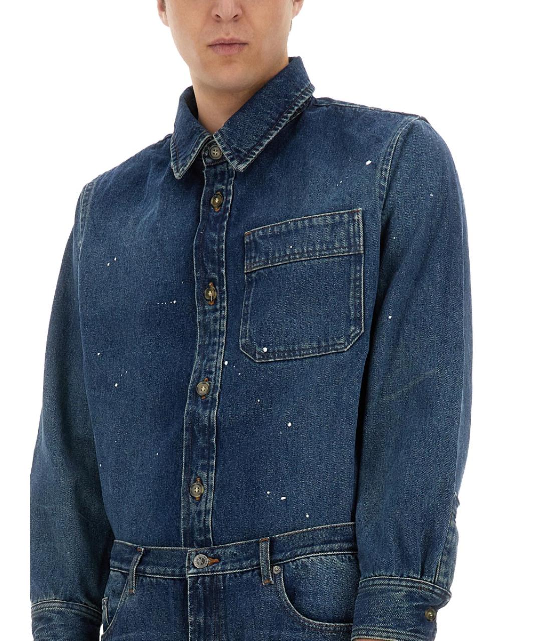 A.P.C. Синяя хлопковая кэжуал рубашка, фото 5