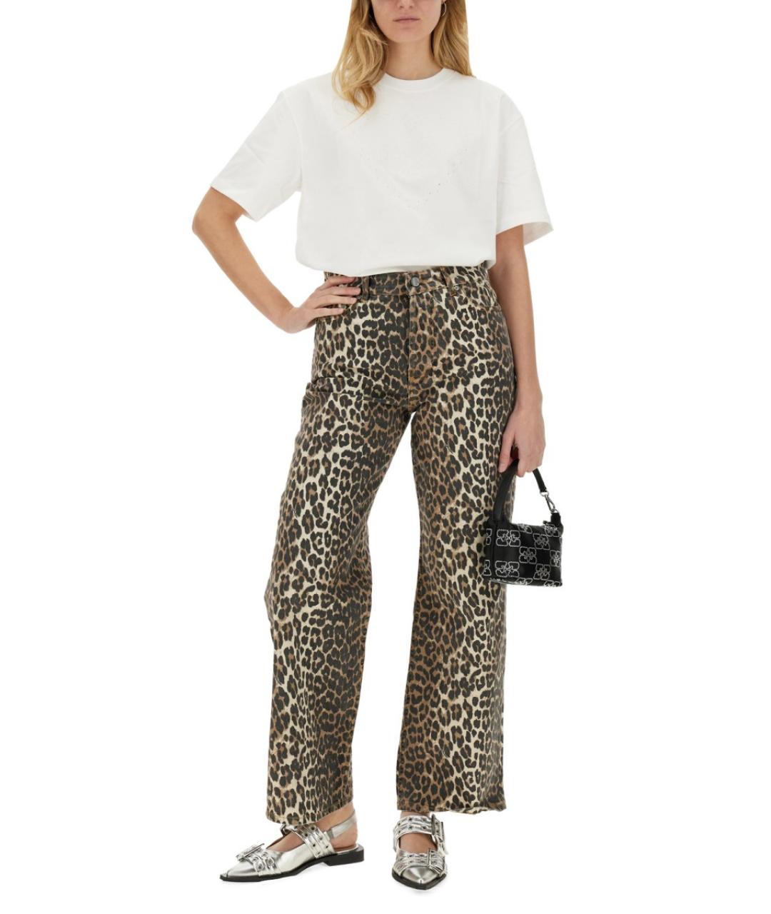 GANNI Белая хлопковая футболка, фото 3