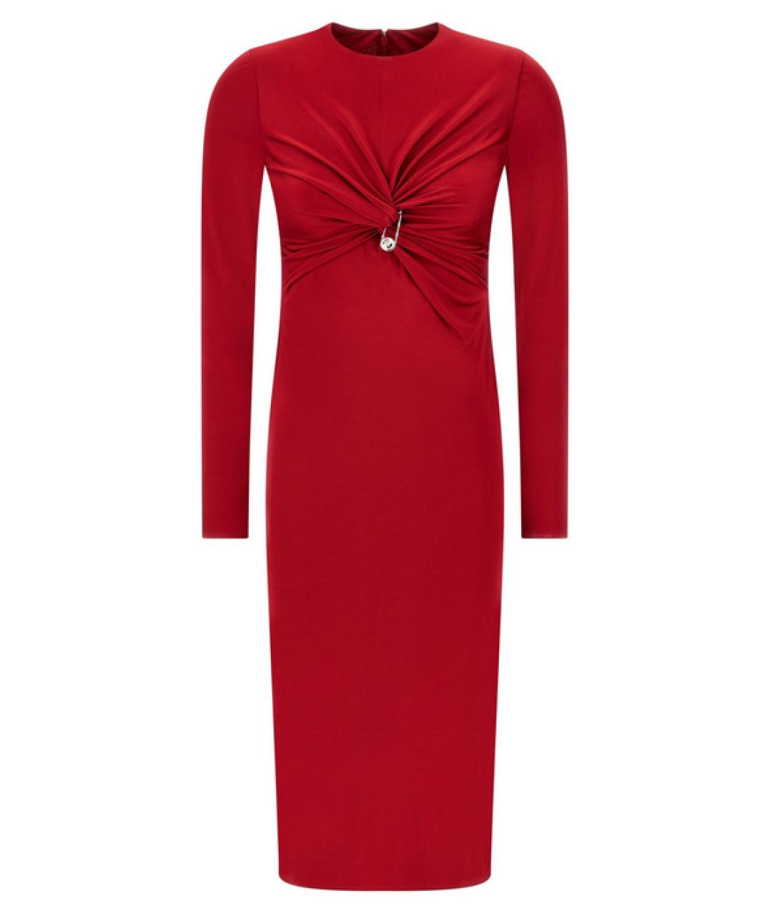 VERSACE Красное вискозное повседневное платье, фото 1