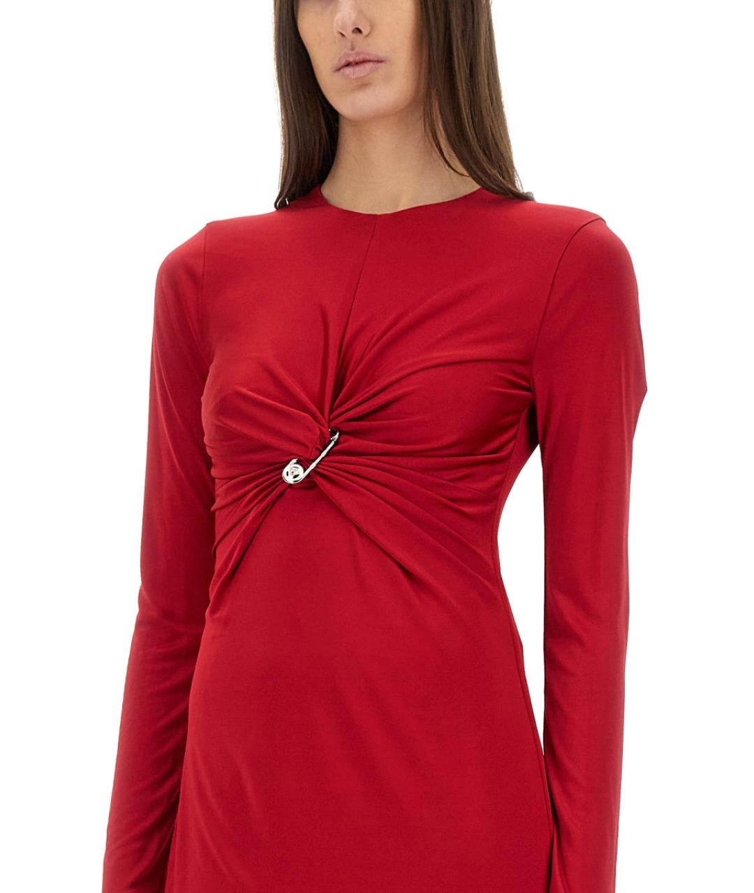 VERSACE Красное вискозное повседневное платье, фото 5