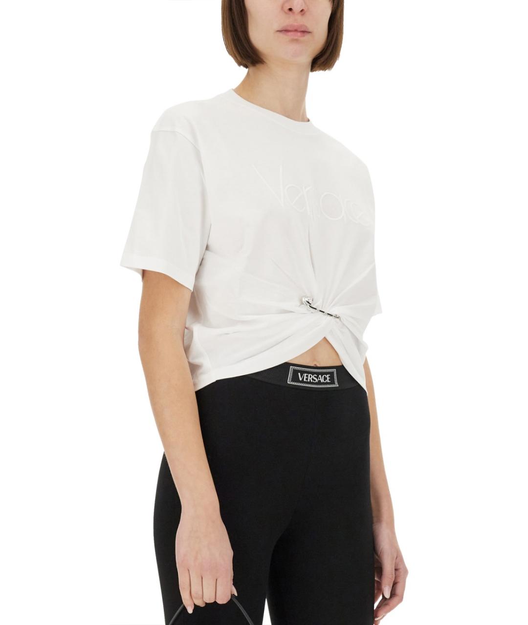 VERSACE Белая хлопковая футболка, фото 5