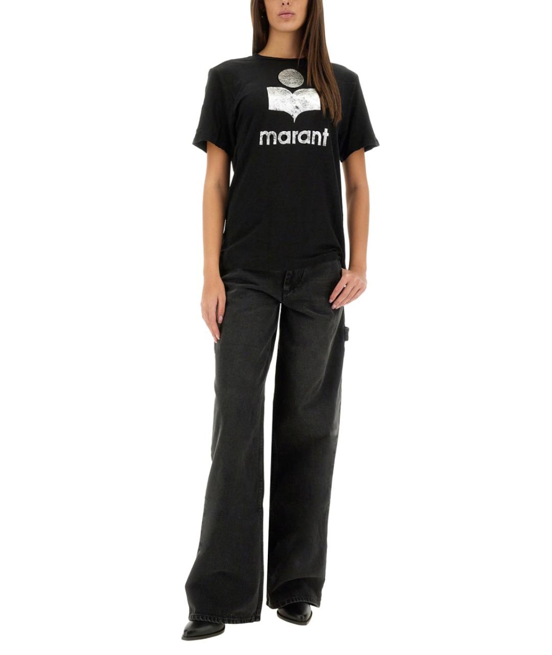 ISABEL MARANT ETOILE Черная льняная футболка, фото 3