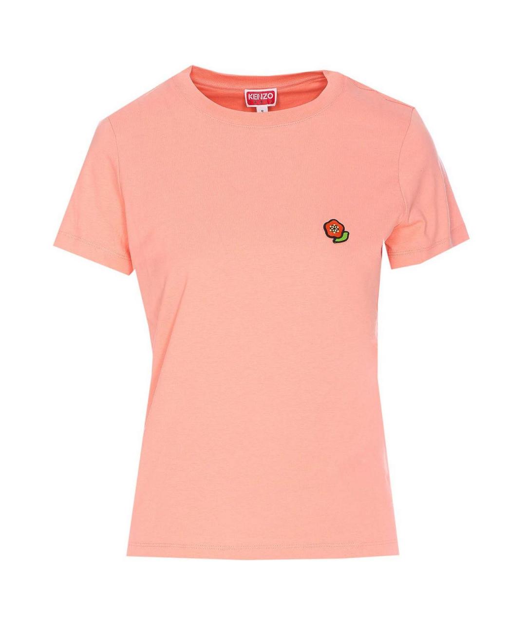 KENZO Розовая хлопковая футболка, фото 1
