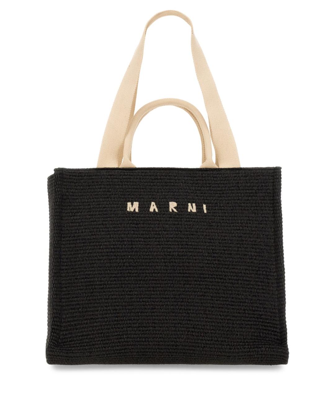 MARNI Черная хлопковая сумка тоут, фото 2