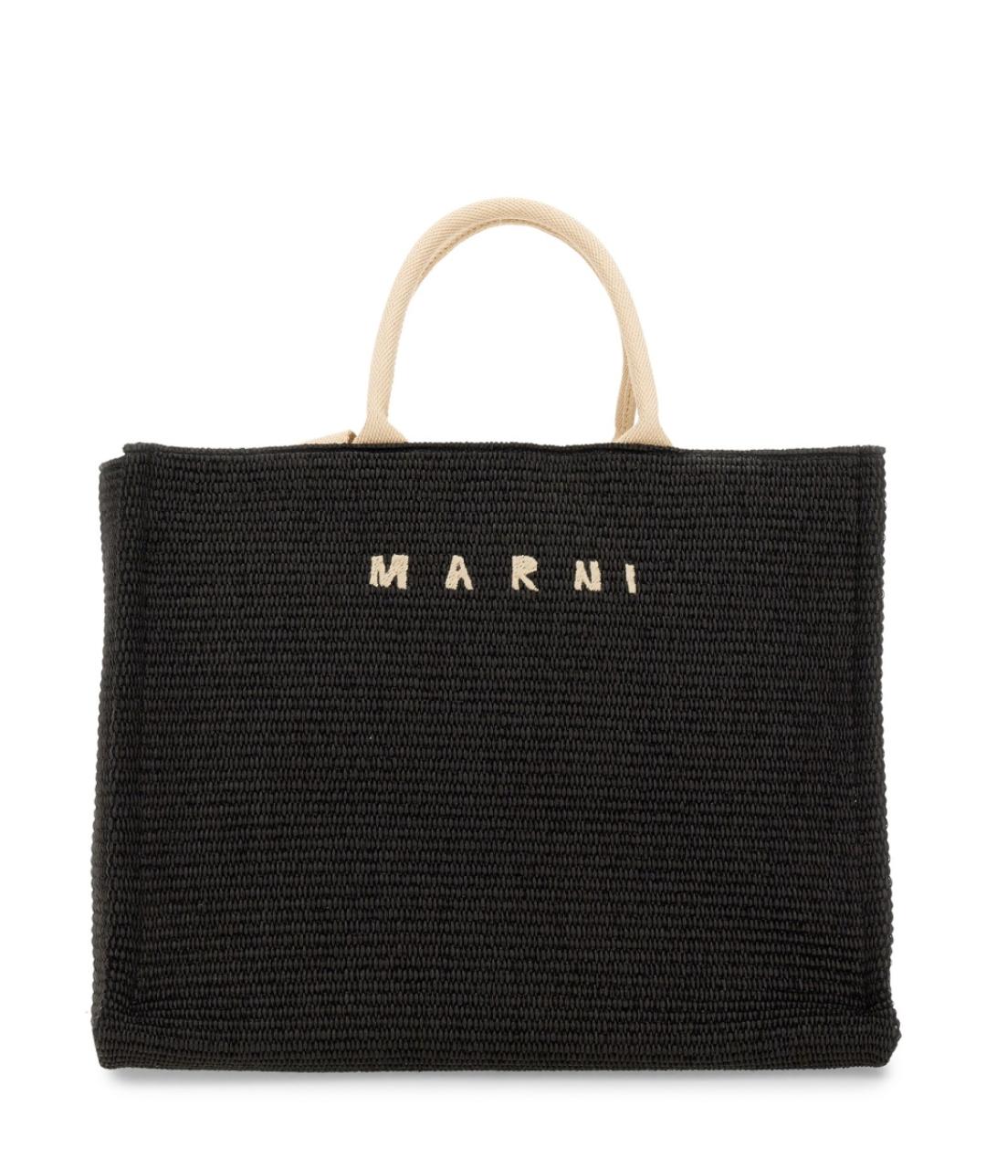 MARNI Черная хлопковая сумка тоут, фото 1
